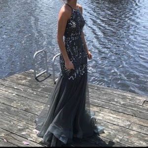 Grey prom dress